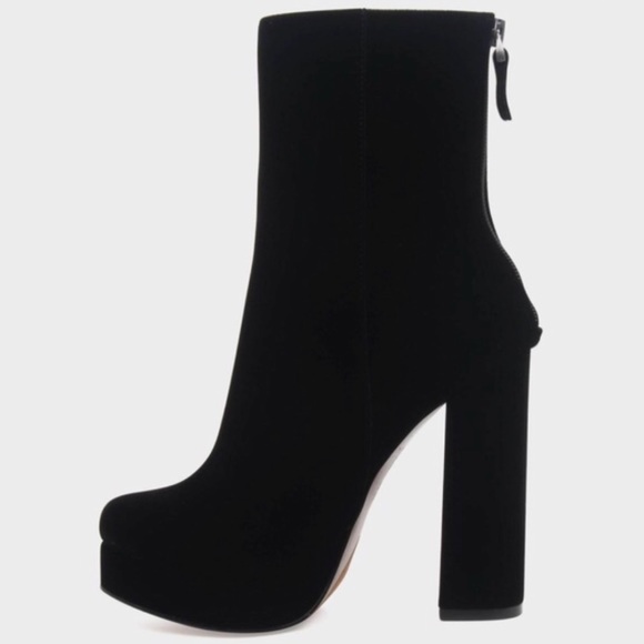 black velvet platform boots